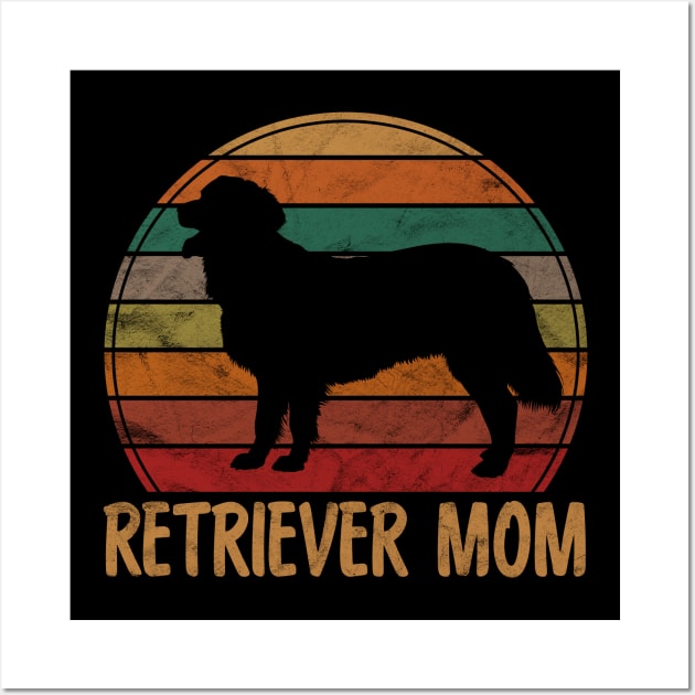 Retro Retriever Mom Gift Dog Lover Pet Mother Retriever Mama Wall Art by rhondamoller87